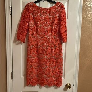 Elegant Orange Lace Dress